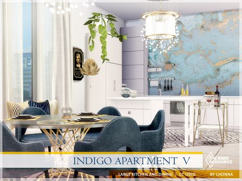 Ts4 Apartment Cc, Sims 4 Dining Room Cc, Sims4 Houses, Dinig Room, Glass Cabin, Sims Inspiration, Sims 4 Kitchen, Sims 4 Tsr, Apartment Guide