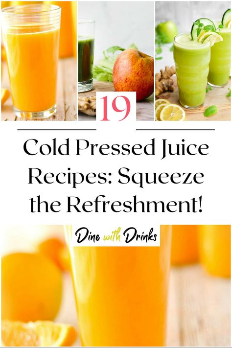 Collage of 4 cold pressed juice recipes. Cold Pressed Juice Recipes, Fresh Juice Recipes, Fruit Juice Recipes, Cold Press Juicer, Green Juice Recipes, Juicer Recipes, Natural Diet, Pressed Juice, Cold Pressed Juice