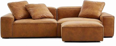 An oversized, chunky sectional, makes a great addition to a casual family room, or media room. Tan Sofas, Tan Living Room, Sofa Set For Living Room, Casual Family Rooms, Large Sectional Sofa, Sofa With Ottoman, Couch With Ottoman, Large Sectional, Modern Sofa Living Room