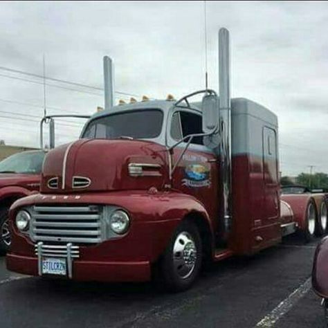 Ford Truck Models, Custom Peterbilt, Big Ford Trucks, Vintage Pickup Trucks, Old Ford Trucks, Classic Ford Trucks, Custom Big Rigs, Peterbilt 379, Hot Rod Trucks