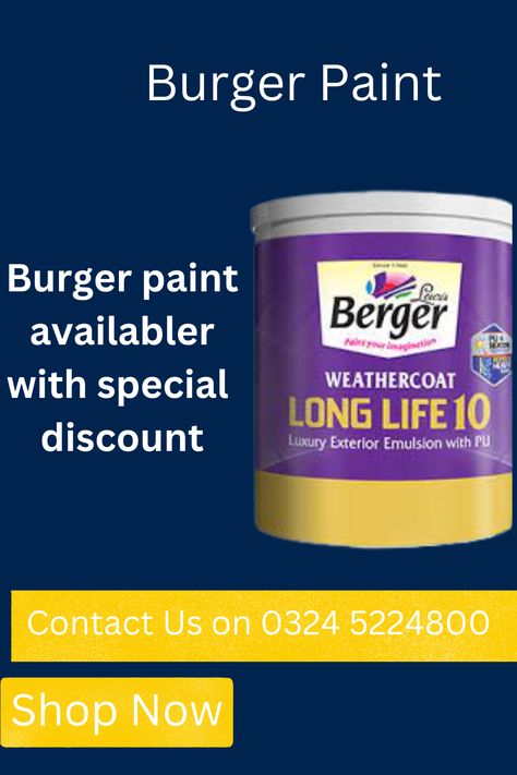 Berger paint is an expert at painting the interior and outside of homes, giving them a bright, gorgeous appearance. Berger paint provides woodcutting solutions and acts as a waterproof. Enjoy a hassle-free painting. For more details contact us on whatsapp 0324 5224800 #bergers #painting #bergerpaint #paint #painter #interiordesign Work Building, Free Painting, Luxury Exterior, Longer Life, Pakistan, Painter, The Outsiders, Paint, Building