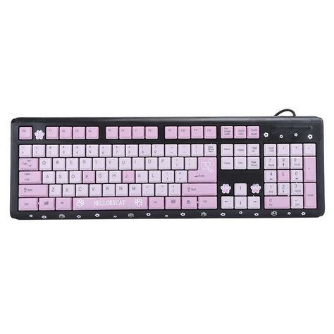 Kawaii Setup, Bedroom Functional, Kawaii Keyboard, Gen Z Fashion, London Dreams, Keyboard Typing, Pc Setups, Pink Kawaii, Gaming Stuff