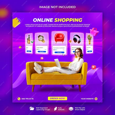 Premium PSD | Creative concept sale online shopping promotion on social media post Shopping Creative Ads, Instagram Giveaway Posts, Social Media Ads Design, Creative Social Media Post, Social Media Post Ideas, Creative Concept, Instagram Giveaway, Creative Ads, Ads Creative