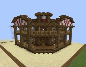 Minecraft Building Blueprints, Western Saloon, Minecraft Structures, Easy Minecraft Houses, All Minecraft, Minecraft Medieval, Minecraft Inspiration, Cool Minecraft Houses, Western Town