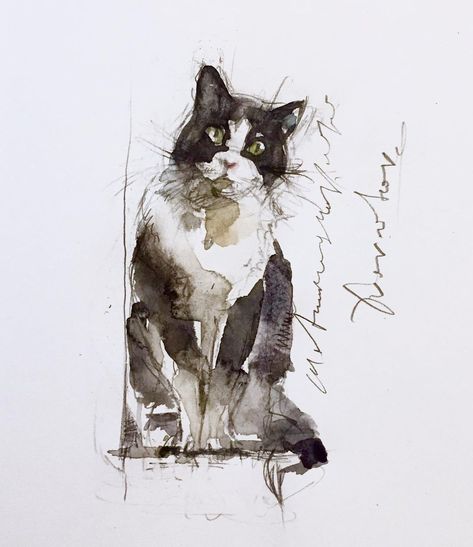 Watercolor Cat Portraits, Konstantin Dvornikov, Watercolour Cats, Cat Watercolour, Pet Portraiture, Watercolor Cats, Watercolor Paintings Of Animals, Cats Art Drawing, Art Alevel