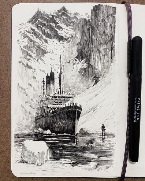 sketchbook tour #sketches #ink #urbansketch | Instagram Clouds Sketch, Ink Clouds, Micron Pen Art, Sketchbook Spreads, Sketchbook Aesthetic, Light Clouds, Art Buildings, Charcoal Artwork, Sketch Instagram