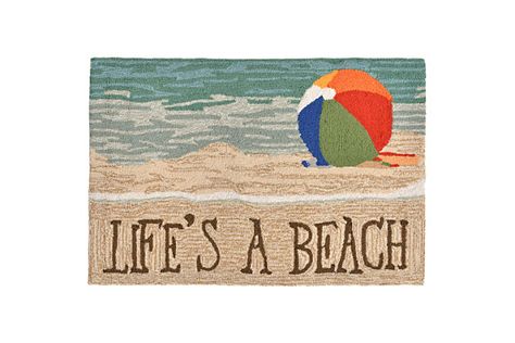 Home Accents Deckside Summer Rays Indoor/Outdoor Doormat 2' x 3' by Ashley HomeStore, Tan Beach Rugs, Tropical Home Decor, Beach Cottage Decor, Beach House Interior, Modern Beach, Outdoor Porch, Indoor Outdoor Rug, Cottage Design, Beach Inspired