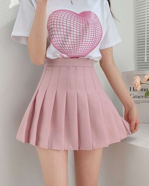 Korean Skirt Outfits, Korean School, High Waist Pleated Skirt, Mini Skirt Fashion, Korean Skirt, School Skirt, High Waisted Pleated Skirt, A Line Mini Skirt, Skirts For Women