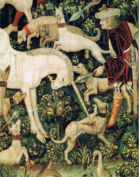 The Hunt of the Unicorn (detail), a medieval tapestry. | Tumblr Unicorn Tapestry, Unicorn Tapestries, French Cartoons, Medieval Tapestry, The Last Unicorn, Unicorn Art, Tapestry Art, The Unicorn, Moyen Age