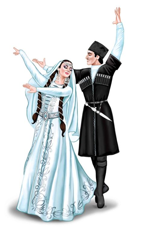 Azeri Traditional Dress, Caucasian Traditional Dress, Azerbaijani Art, Azerbaijan Girl, Azerbaijani Traditional Clothing, Dancing Drawings, Fancy Wedding Dresses, Fashion Drawing Dresses, Fashion Illustration Dresses