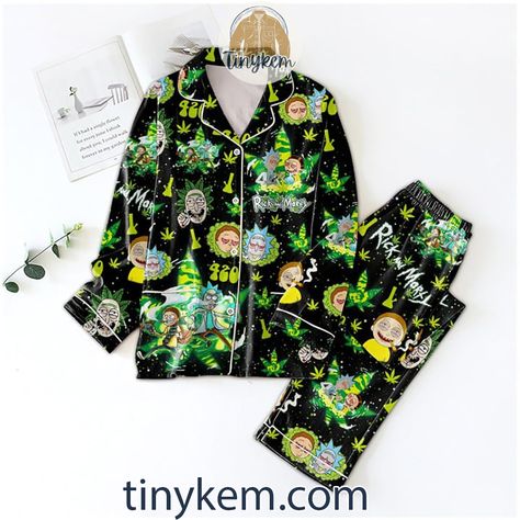 Rick And Morty Funny Weed Pajamas Set Check more at https://hearthtops.com/product/rick-and-morty-funny-weed-pajamas-set/ Rick And Morty Funny, Pajamas Set, Rick And Morty, Notched Collar, Long Pants, Patch Pocket, Pajama Set, 1 Inch, Pajamas