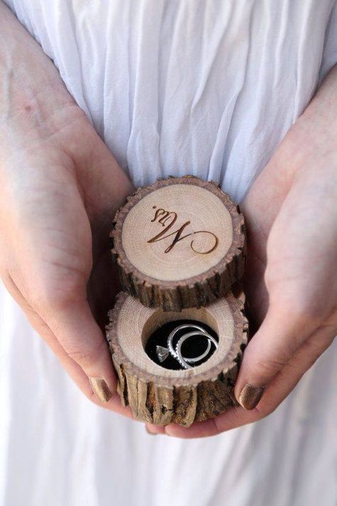 Rustic Ring Bearers, Ring Bearer Box Rustic, Tre Kunst, Black Boutique, Bridal Decor, Wooden Rings Engagement, Wood Wedding Ring, Rustic Ring, Rustic Rings