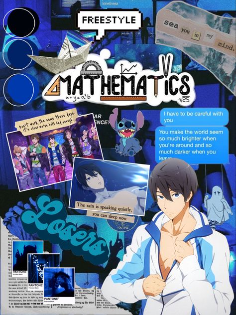 Anime Notebook Cover Goodnotes, Anime Notebook Cover, Mathematics Project Cover Page, Math Notebook Cover, Free Haruka Nanase, Anime Covers, Anime Notebook, Schedule Ideas, Cover Page For Project