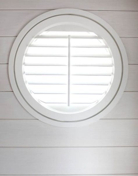 6 Clever Ways To Dress a Circular Window Rounded Window Curtains, Bathroom Window Curtains, Interior Window Shutters, Shaped Windows, Vinyl Shutters, Porthole Window, Square Windows, Round Window, Interior Windows