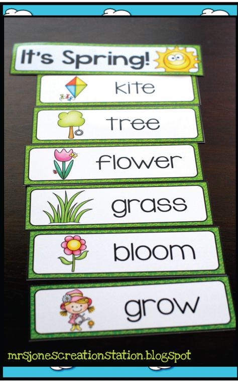 Spring is in the Air! Spring word cards - Mrs. Jones' Creation Station Spring Words For Preschool, Signs Of Spring Preschool, Gardening Literacy Activities Preschool, Spring Vocabulary Preschool, Books About Spring Preschool, Spring Write The Room, Spring Worksheet, Theme Words, Flower Words