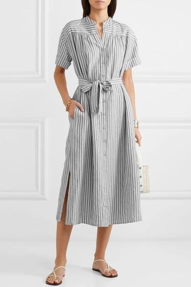 Spring Business Casual, Linen Shirt Dress, Cotton Blends Dress, Striped Shirt Dress, Fashionista Clothes, Shop Display, Fashion Design Clothes, Black Linen, Linen Dresses