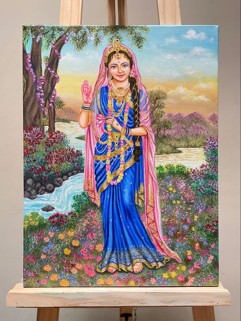 Radha Rani Paintings, Bhagwan Painting, Shree Radha Rani, Sketch Heart, Shree Radha, Radha Beauty, Krishna Avatar, Krishna Drawing, Easy Mandala Drawing