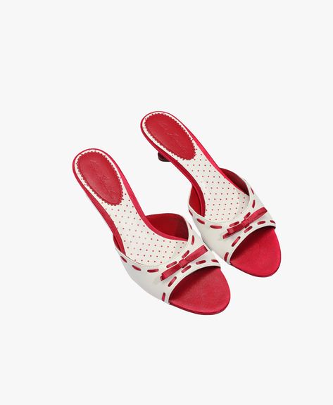 Dream Heels, Nana Jacqueline, Dr Shoes, Heels Red, Vintage Heels, Bow Sandals, Bow Heels, Polka Dot Pattern, Pretty Shoes