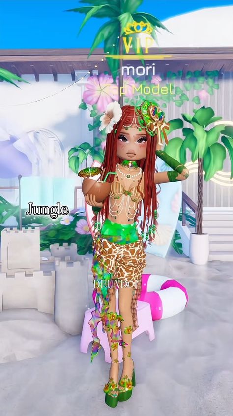 At The Beach Dress To Impress, Tropical Dress To Impress, Greek Mythology Dress, Top Model Dress, Dti Theme, Dti Ideas, Dti Fits, Aesthetic Roblox Royale High Outfits, Roblox T-shirt