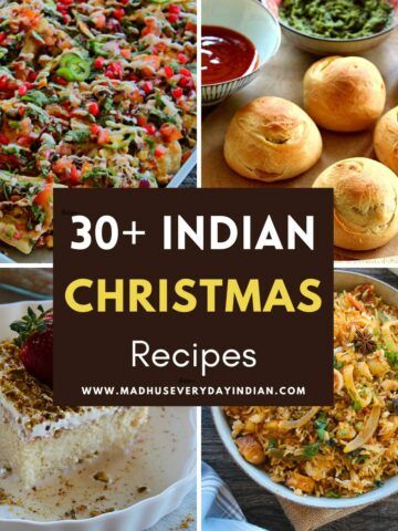 collage of indian christmas recipes Indian Christmas Food, Indian Christmas Dinner, Desi Christmas, Christmas In India, Christmas Main Course, Xmas Foods, Indian Christmas, Kalakand Recipe, Peanut Salad