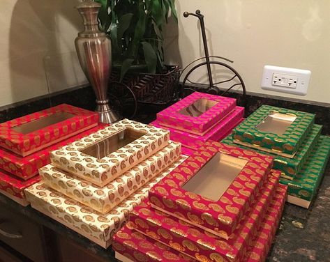 Etsy :: Your place to buy and sell all things handmade Mithai Boxes, Wedding Favor Gift Boxes, Sweet Box Design, Indian Wedding Gifts, Diwali Gift Hampers, Diy Diwali Decorations, Wedding Sweets, Fancy Boxes, Wedding Gifts Packaging