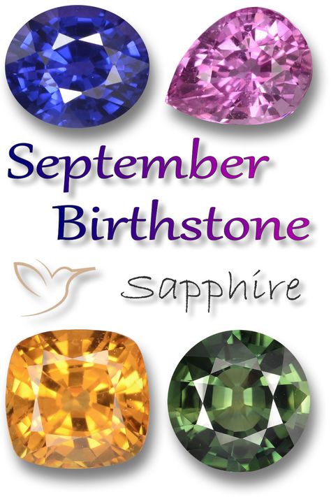 The September Birthstone is sapphire: There is no better gemstone in regards to color choices and wearability. There are unlimited options if you like to set this stone into jewelry. Sapphire is the perfect birthstone. #birthstone #gemstone #article #guide #gemstonearticle #stone #birthgemstone #sapphire #sapphirebirthstone #september #septemberbirthstone September Feels, Birth Gems, December Stone, Gold Birthstone Necklace, Birth Stones Chart, Month Gemstones, Birth Stones, Gemstones Chart, History Meaning