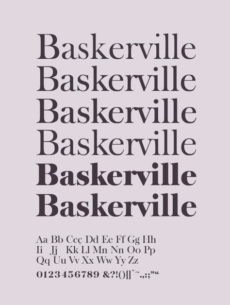 Baskerville Font | book, elegant, formal, german, legible, modern style, neutral, roman serif, sensible, static, feminine. Serif Typography Poster, Baskerville Font, Font Love, Timeless Font, Specimen Book, Classic Serif Fonts, Minimalist Font, Trendy Fonts, Classic Fonts