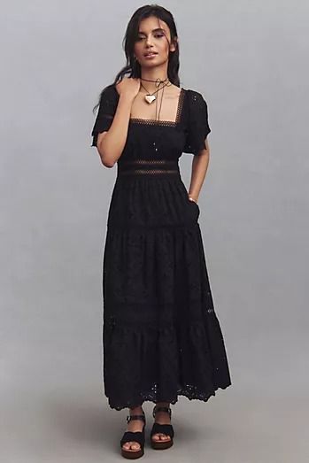 Women's Dresses for Every Occasion | Anthropologie UK Dark Western, Eyelet Midi Dress, Casual Dresses Plus Size, Lacy Tops, Western Aesthetic, Formal Dresses For Women, Eyelet Dress, Black Dresses, Fall Wardrobe