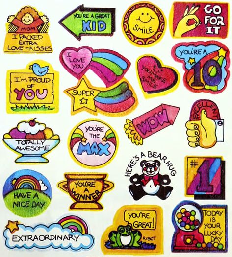 Childhood Stickers, 80s Stickers, 90s Stickers, Childhood Aesthetic, Cool Beans, Sticker Inspo, Notebook Doodles, Vintage Stickers, Friendship Symbols