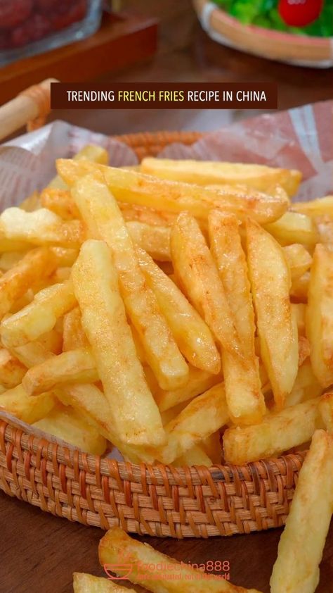 Easy & quick french fries recipe in China. Do you want to try? #recipe #cooking #chinesefood #frenchfries #snack #potato | Instagram Chinese French Fries, Types Of French Fries, French Fry Recipe, Potato Fingers, Snack Potato, French Fries At Home, Making French Fries, French Fries Recipe, Homemade French Fries