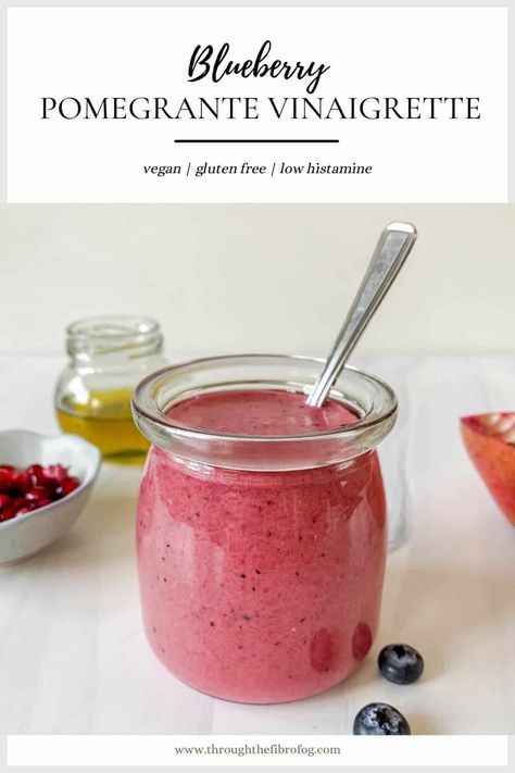 Pomegranate Vinaigrette Dressing, Pomegranate Salad Dressing, Fruit Salad Dressing, Blueberry Vinaigrette, Pomegranate Vinaigrette, Blueberry Pomegranate, Low Histamine Foods, Season Recipes, Dressing For Fruit Salad