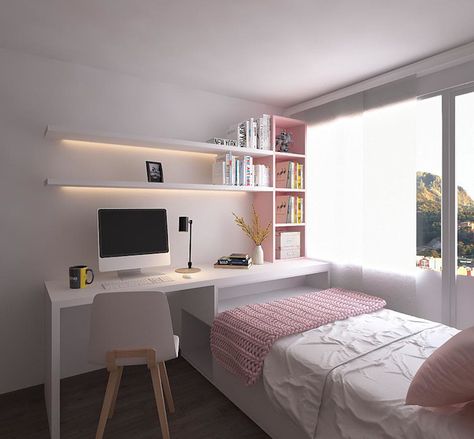 Tiny Bedroom Design, Hiasan Bilik Tidur, Small Room Design Bedroom, Small Bedroom Designs, Small Bedroom Decor, Small Room Design, Minimalist Room, Tiny Bedroom, Teen Bedroom Decor