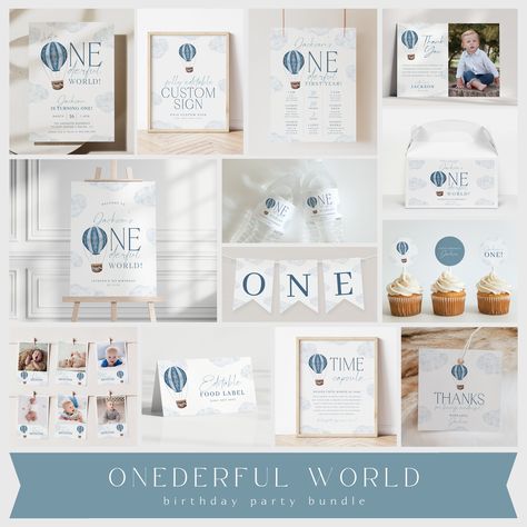 Isn’t He Onederful Birthday, It’s A Onederful World Birthday, Onederful World Birthday Boy, What A Onederful World Birthday, Diy Flag Banner, Mr Onederful Birthday Cake Smash Blue, Mr Onederful Birthday Blue, Onederful Birthday Invitation, Onederful Party