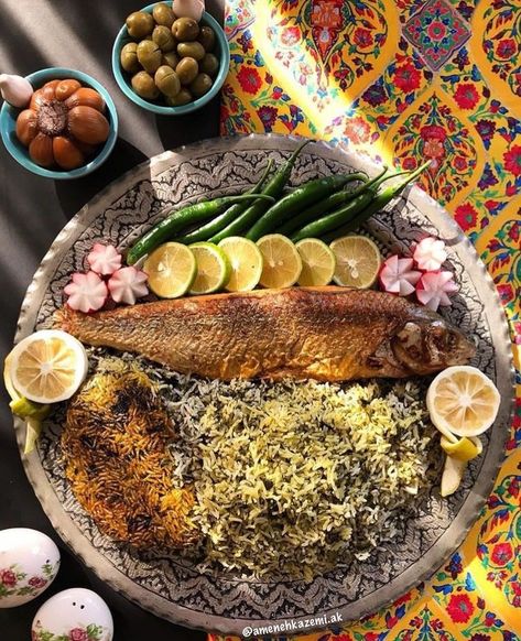 Persian Food Iranian Cuisine, Iranian Dishes, Fish Rice, Afghan Food Recipes, Iran Food, Iranian Recipes, Iranian Cuisine, Persian Cuisine, Iranian Food