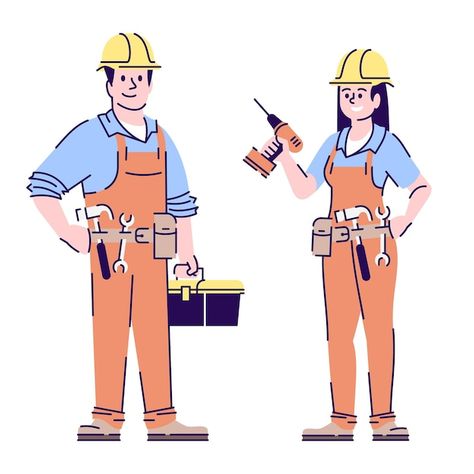 Carpenters flat vector characters. repai... | Premium Vector #Freepik #vector #repair-man #repairman #service-man #handyman-services