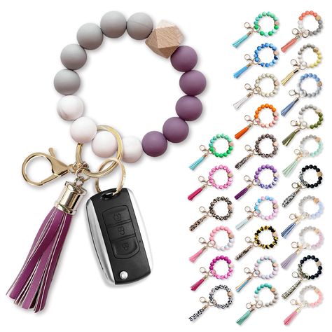 PRICES MAY VARY. ⭐EXCELLENT QUALITY: The Findfun keychain uses excellent-quality silicone material, which is light, soft and wear-resistant. With excellent workmanship details, the keychain has no smell, and the pattern color is bright. The hardware key ring is made of stainless steel, which is not easy to rust and fade. ⭐SAFE & PRACTICAL: With a Findfun keychain, you will never lose keys anymore! You can hang anything small, especially keys on it. Hold it in your hand, hang it on your wrist or Silicone Bead Keychain, Wrist Keychain, Keychain Ideas, Keychain Bracelet, Bracelet Keychains, Lost Keys, Bead Charms Diy, Beadable Products, Pop Pop