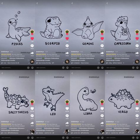 Zodiac Dinosaur Tattoo, Dinosaur Tattoo, Dinosaur Tattoos, Baby Milestone, Baby Milestones, Cute Tattoos, Milestones, Tattoo Ideas, Tattoo Designs