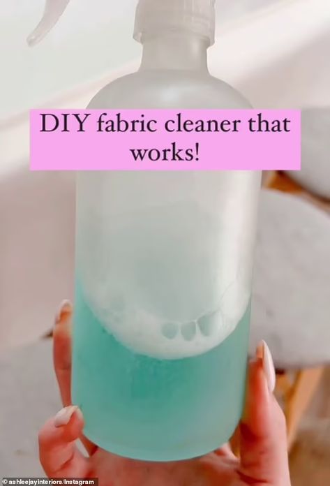 Diy Fabric Cleaner, Cleaning Fabric Chairs, Homemade Upholstery Cleaner, Diy Upholstery Cleaner, Cleaning Upholstered Furniture, Fabric Cleaner, Cleaning Fabric, Homemade Furniture, Diy Shampoo