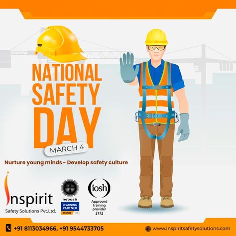 Being safe is the first and foremost thing for all of us. Warm wishes on the occasion of National Safety Day. #nationalsafetyday #safetyday #safety #Inspirit National Safety Day Creative Ads, National Safety Day, National Safety, Graphic Design Photoshop, Design Photoshop, Creative Ads, All Of Us, The First, Mindfulness