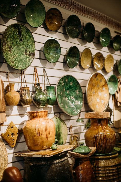 Tamegroute Pottery, Morocco Taghazout, Moroccan Tajine Pottery, Marrakech Morocco Market, Marrakech Style, Pottery Shop, Tv Room, Store Fronts, Marrakech