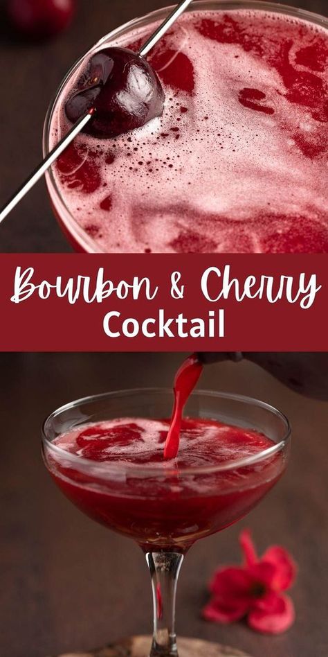 Red Whiskey Cocktails, Cherry Whiskey Cocktail, Spicy Bourbon Cocktail, Cherry Schnapps Drinks, Cherry Syrup For Drinks, Cherry Liquor Cocktails, Bourbon Cherry Cocktail, Cherry Rum Cocktails, Cherry Whiskey Drinks