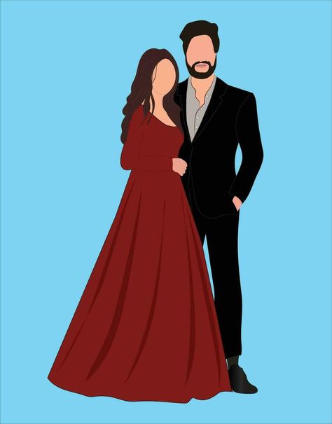 Reception Caricature, Bride Groom Illustration, Wedding Illustration Couple, Couple Illustration Cute, Bride And Groom Illustration, Groom Illustration, Wedding Illustration Card, Couple Bride And Groom, Couple Illustration Wedding