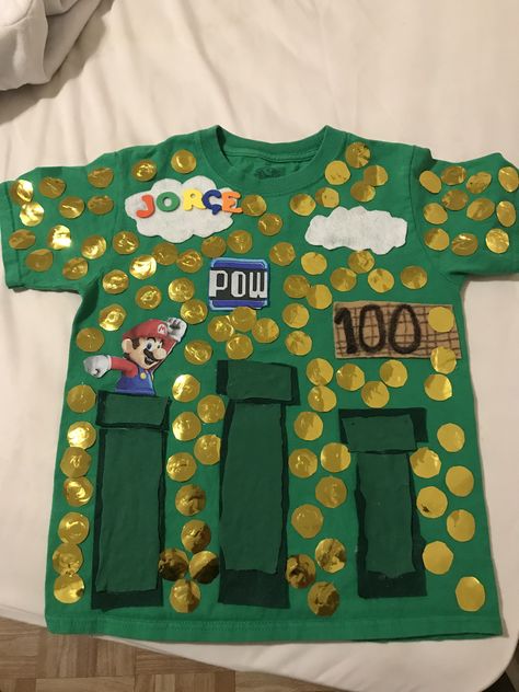 Super Mario 100 Days Of School Shirt, 100 Days Of School Poster, School Shirt Ideas, 100th Day Shirt, 100 Días De Clases, Lego Shirts, Super Mario Shirt, 100 Day Of School Project, Mario Shirt