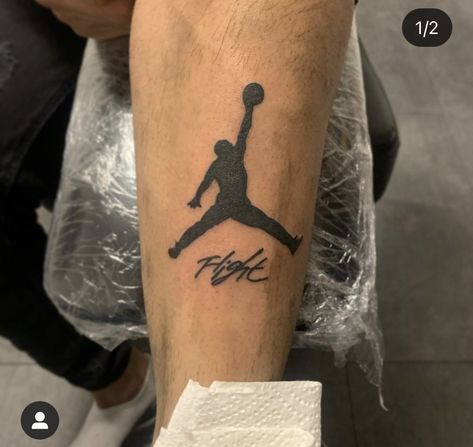 Jordan Tattoo Ideas, Jordan Tattoo, Jordan Logo, Dad Tattoos, Calf Tattoo, Michael Jordan, Tattoo Artists, Tattoo Quotes, Art Tattoo