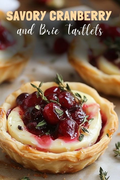 Impress your guests with savory cranberry and Brie tartlets, perfect as a festive appetizer for holiday gatherings. #CranberryBrieTartlets #HolidayAppetizers Brie Tartlets, Cranberry Tartlets, Cranberry And Brie, Cranberry Appetizer, Finger Food Snacks, Brie Cranberry, Party Finger Food, Tartlets Recipe, Festive Appetizers