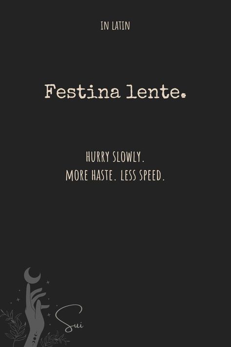 Festina Lente, Storm Quotes, Latin Quotes, Latin Phrases, Broken Hearted, Stoic Quotes, Rare Words, Dear Self, Word Definitions