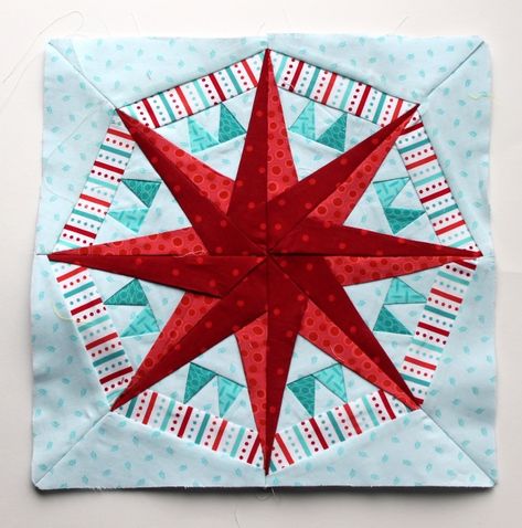 Free Paper Piecing Patterns | WOMBAT QUILTS Sewing Blocks, Compass Quilt, Free Paper Piecing Patterns, Paper Piercing, Paper Pieced Quilt Patterns, Mariners Compass, Foundation Paper Piecing Patterns, Paper Pieced Quilt, Landscape Quilts