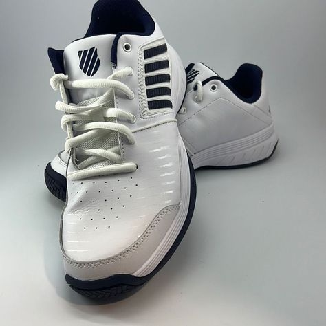 K-Swiss Court Express Like New, Was Tried On Supreme Shoes, White Casual Sneakers, K Swiss Shoes, Workout Sneakers, Casual Athletic Shoes, Limited Edition Sneakers, Cross Training Shoes, White Leather Sneakers, Blue Sneakers