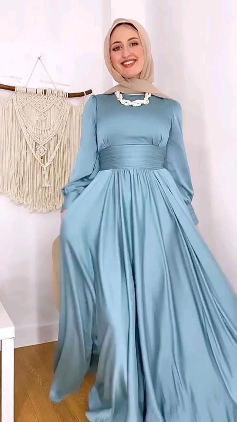 Hijab soiree dress in 2022 | Soiree dresses, Soiree dress, Islamic fashion dresses Satin Soiree Dress Hijab, Islamic Outfits For Women Modest, Graduation Outfits Hijab, Formal Dresses Hijab, Dress Design Hijab, Islamic Graduation Outfit, Dresses Soirée Hijab, Dress Outfits Hijab, Dresses To Wear To A Wedding Hijab