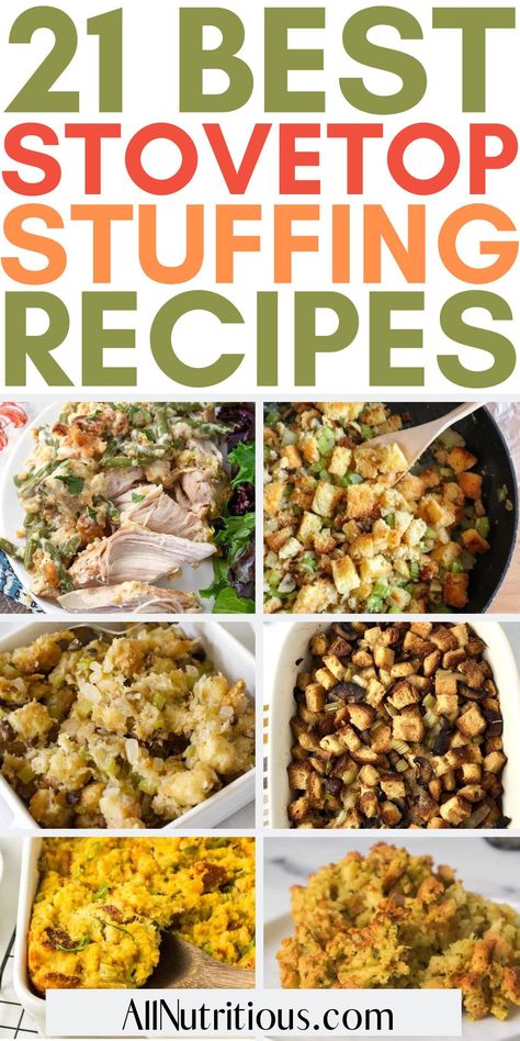 If you are looking for the best easy stuffing recipes for your next holiday dinner you must try these best stovetop stuffing recipes. These incredibly flavorful stovetop stuffing recipes will have everyone going in for seconds. Stuffed Mushrooms Using Stove Top Stuffing, Stove Top Stuffing Dinner Ideas, Stove Top Turkey Stuffing Recipes Thanksgiving, Dinner Ideas With Stove Top Stuffing, Stove Top Thanksgiving Stuffing, Best Stovetop Stuffing Recipe, Instant Stuffing Recipes, Stuffing Side Dish Recipes, Stove Top Recipes Stuffing